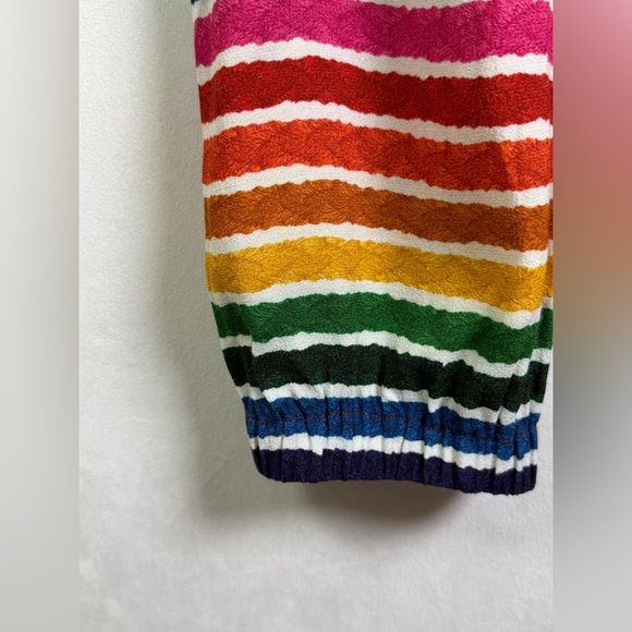 Farm Rio Anthropologie Rainbow Boho Freespirit Joggers High Waist Crop Pant Sz M - Picture 6 of 15